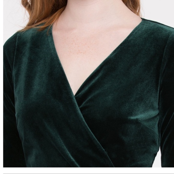 Ricki’s Deep Green Faux Wrap Dress - Picture 3 of 11